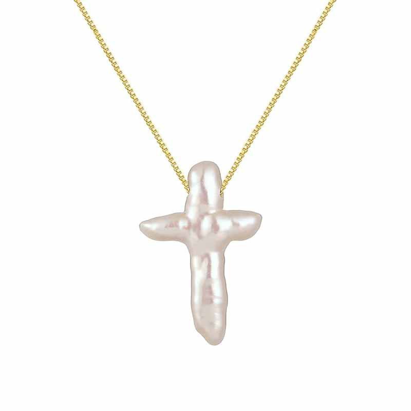 Freshwater Pearl Cross Necklace, picture 4 of 5