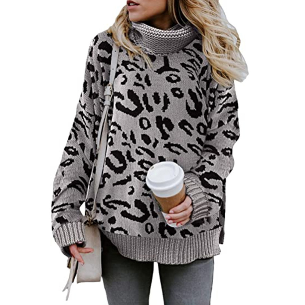 Womens Casual Split-Neck Knitted Sweater With Double Collar