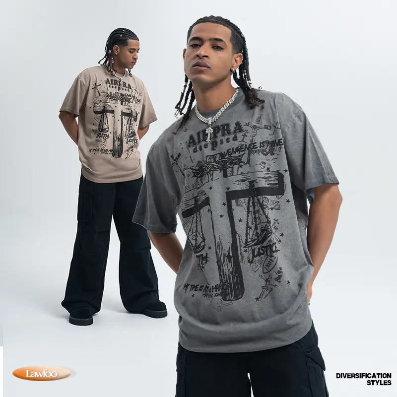 Printed Cotton Short-sleeved T-shirt Men's And Women's