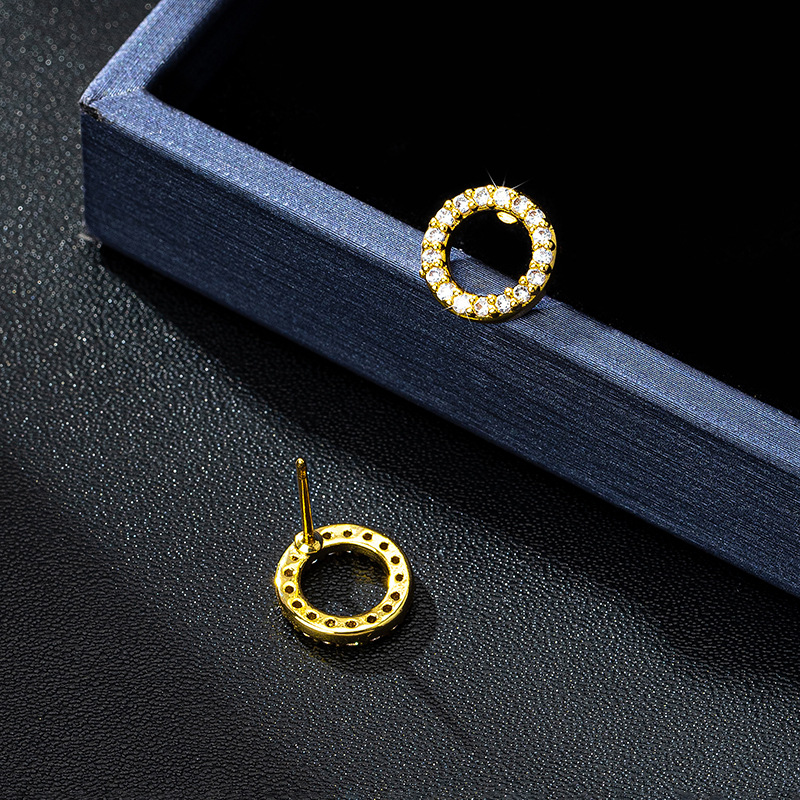 New Simple Circle Ear Studs Super Shiny Elegant