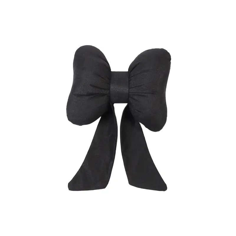 Bow Ribbon Automotive Headrest Neck Pillow Cotton And Linen Car Pillow