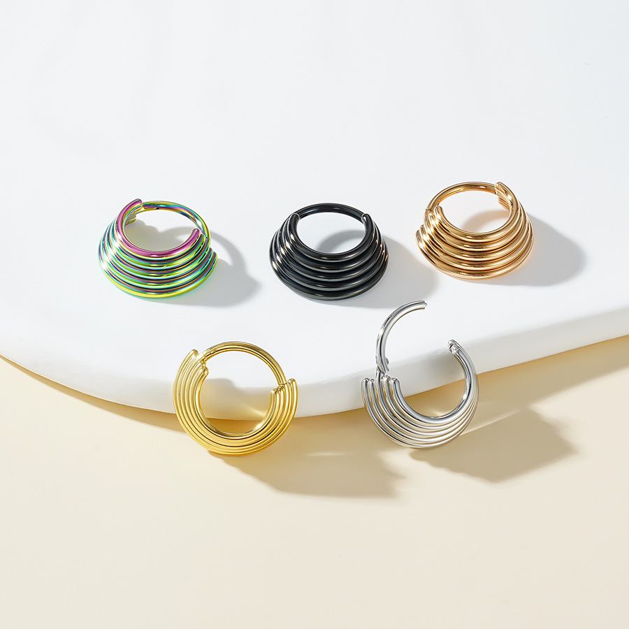 Body Piercing Horn Shape Multi-layer Stainless Steel Nose Ring