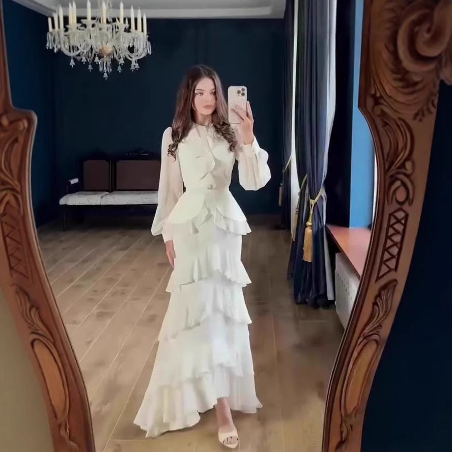 Ruffled Long-Sleeve Maxi Dress, picture 4 of 10