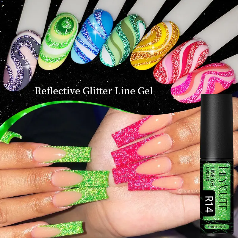 Nail Gel With A Glittery Brushed Finish