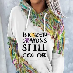 Women's 3d Digital Printing Hooded Rope Sweater - Type B-M - View 1