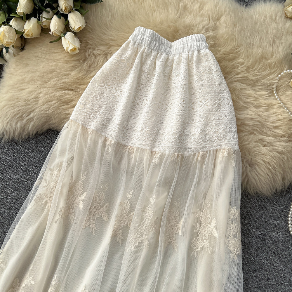 Women's Lace-Patchwork A-Line Skirt Image 11