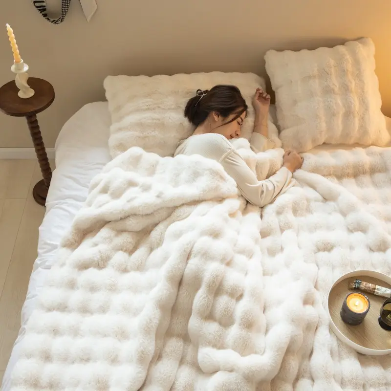 Polyester Carpet Rabbit Bubble Velvet Thickened Nap
