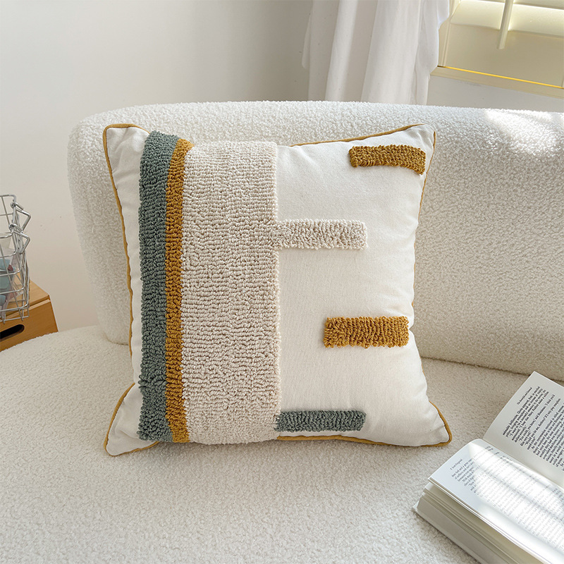 Green Stripe Square Pillow