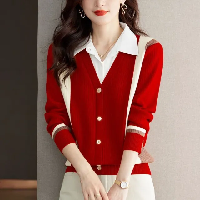 Women's Fashion Casual Multicolor Top Bottoming Shirt Multicolor - Shop at LoveMi