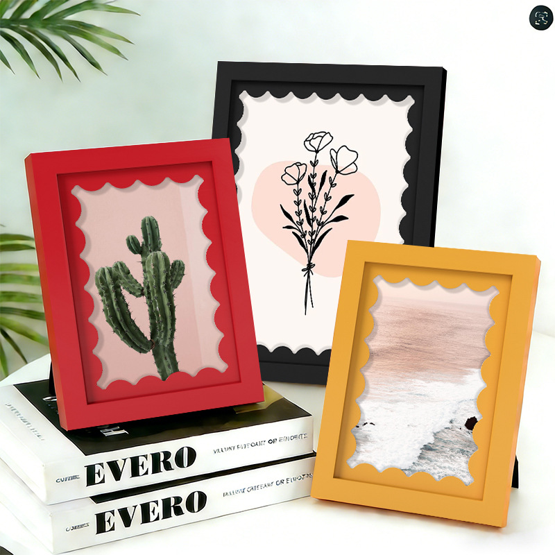 Wavy-frame Wooden Photo Frame Home Decor Picture Frame