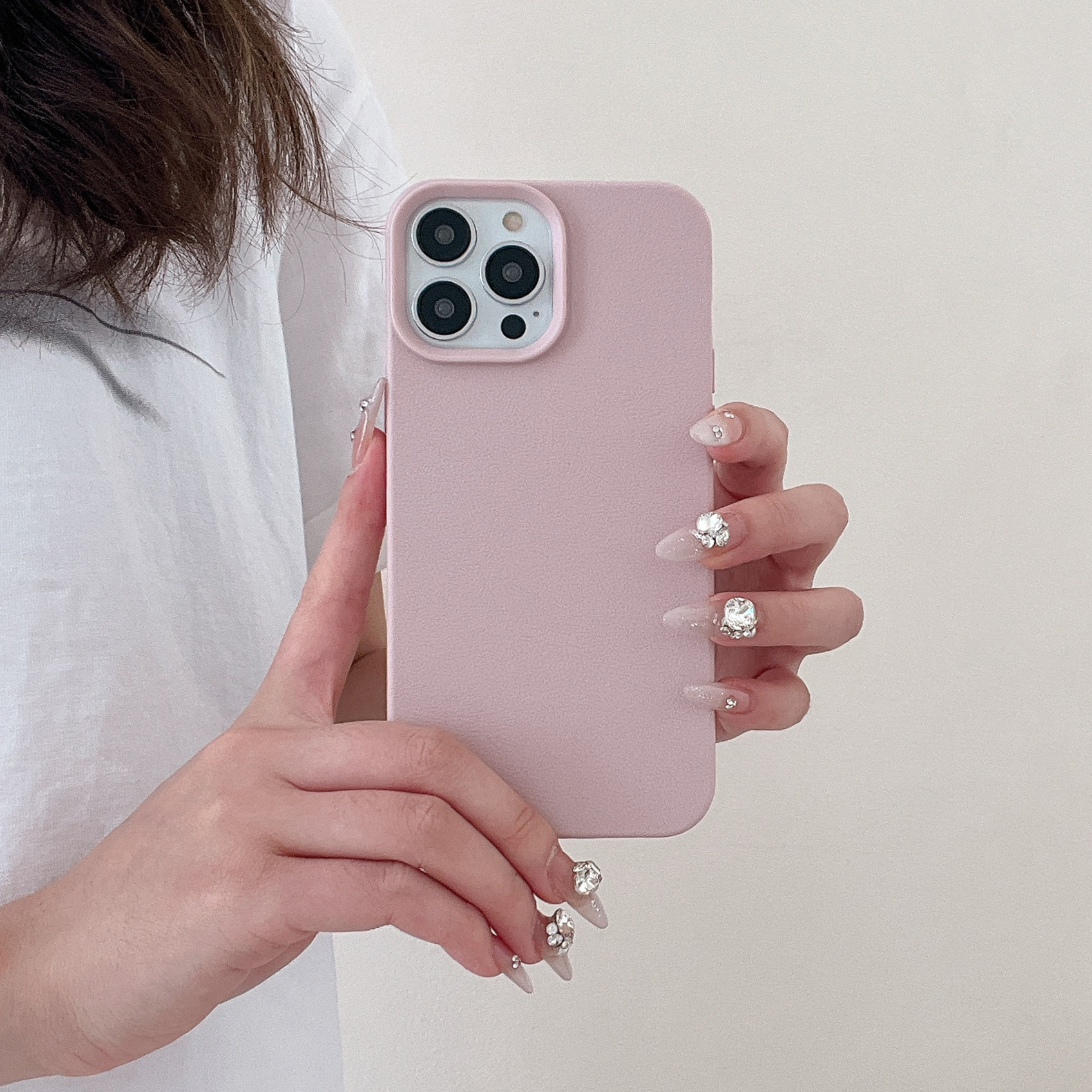 Simple Faux Leather Textured Soft Case