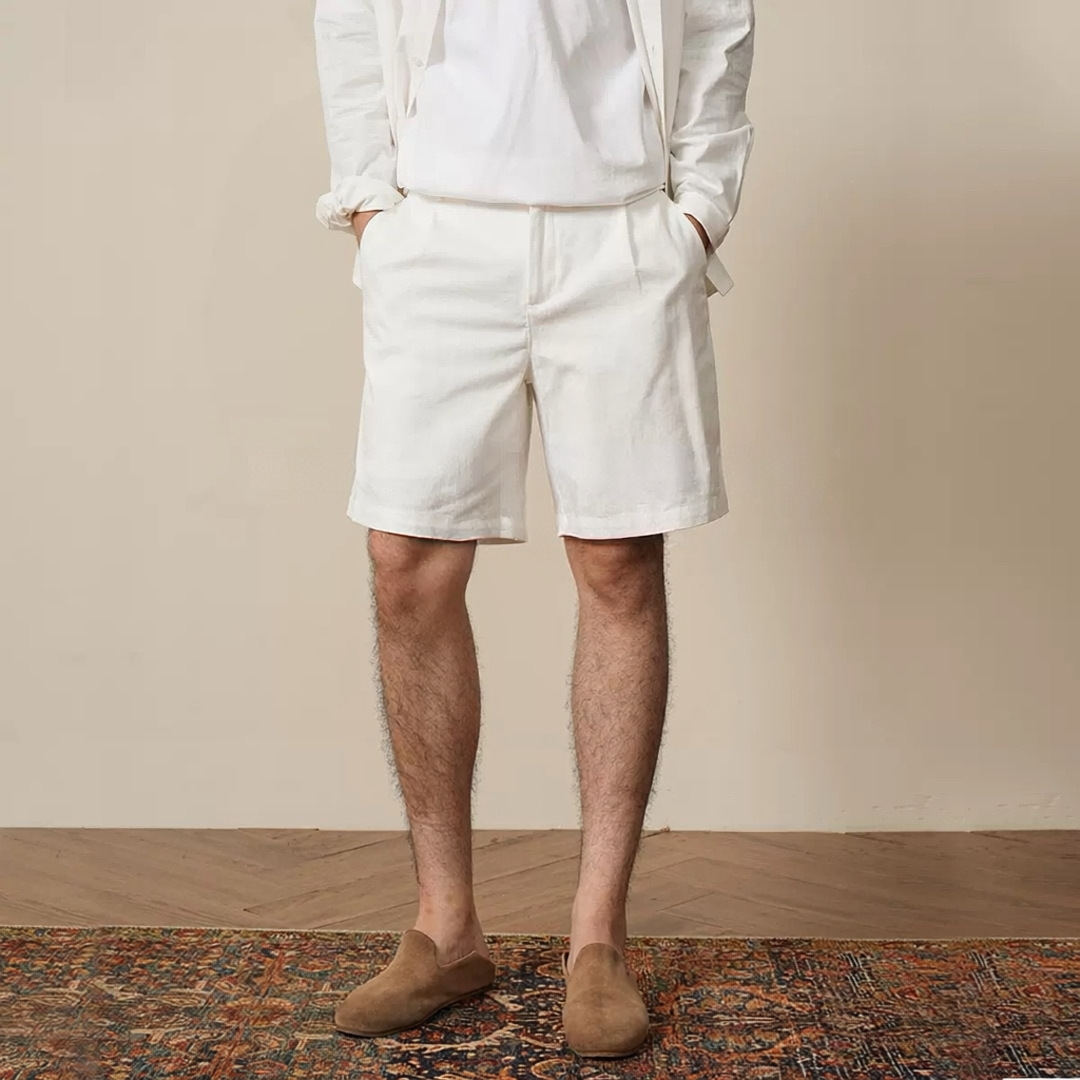 Cotton Blend Versatile Mens Relaxed-fit High-end Pants