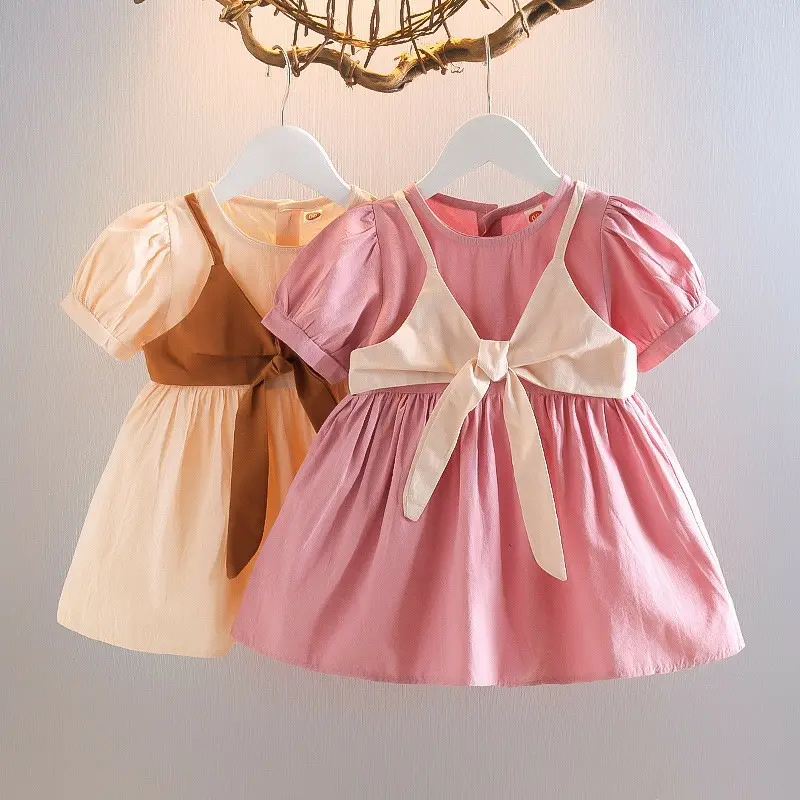 Personal Korean Style Fake Two-piece Bubble Sleeve