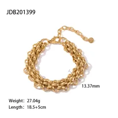 Titanium Steel 18K Gold Geometric Chain Women's Bracelet - Jdb201399 - View 1