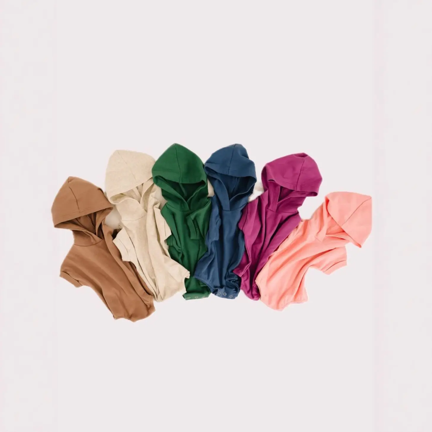 Baby Cute Candy-Colored Hooded Cotton Romper