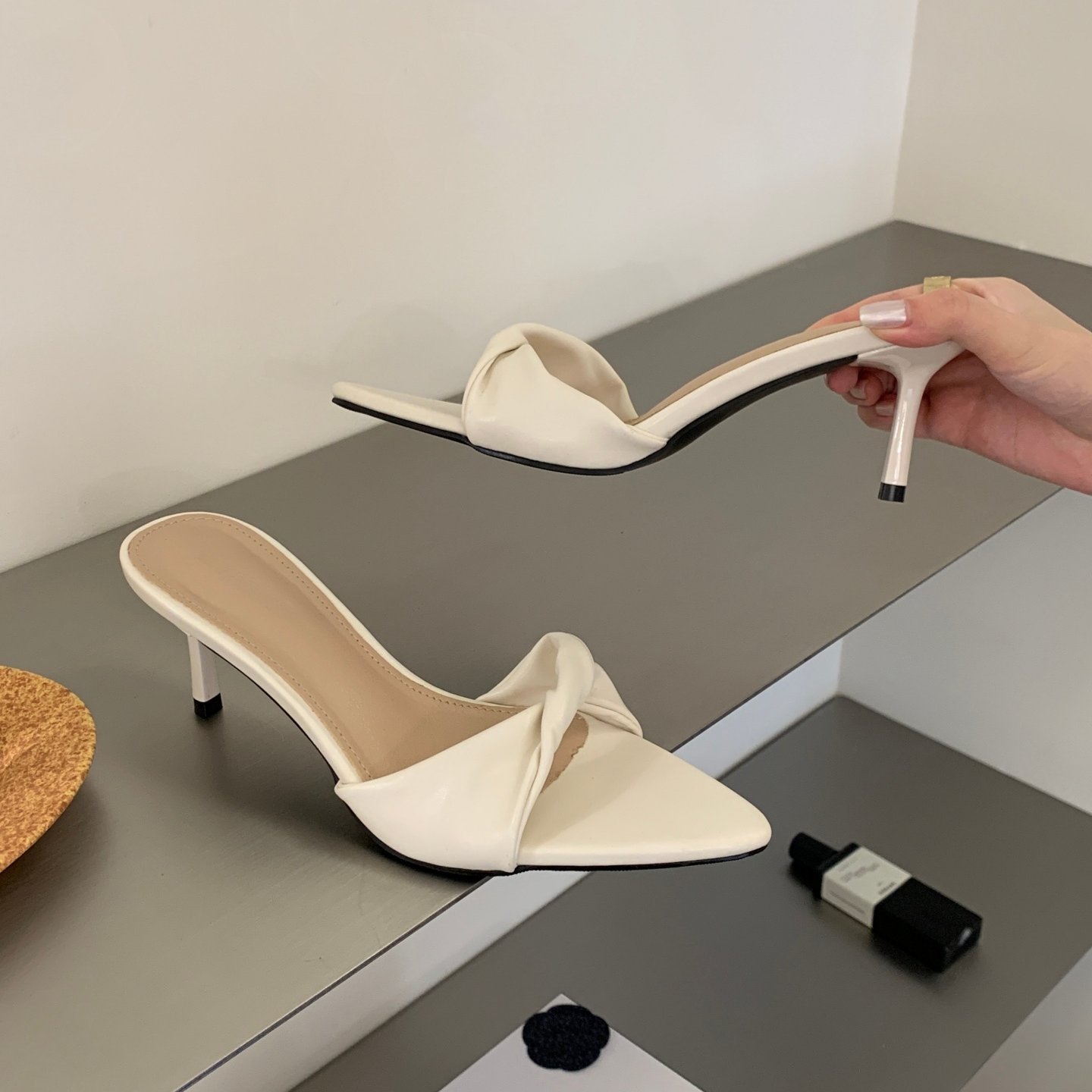 Pointed Stiletto Slide Sandals