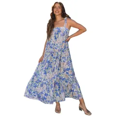 European And American Fashion Flower Printing Loose Long Dress - Flower - View 1
