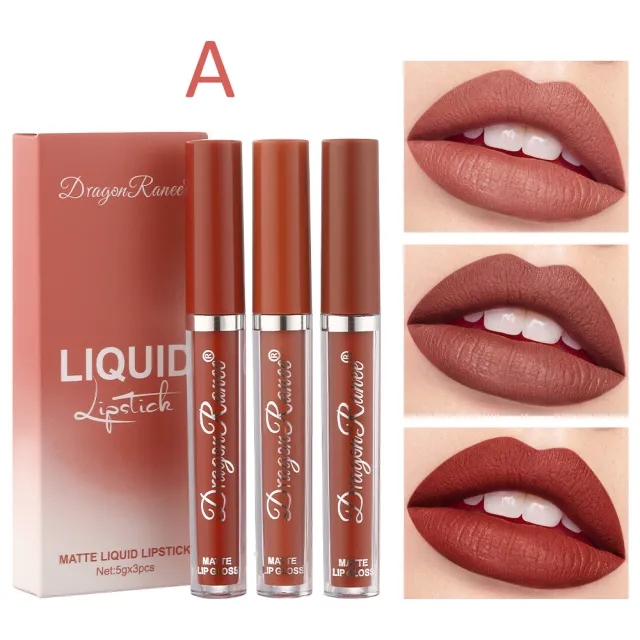 3 Pack Suit Lip Lacquer Velvet Matte Matte Style A - Shop at LoveMi