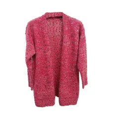 Cardigan Long Sleeve Pocket Sweater Top - Rose - View 1