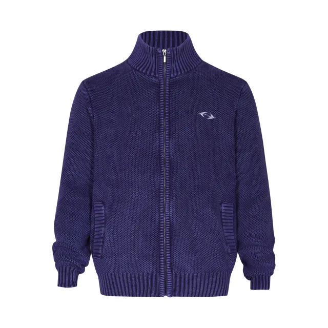 Cardigan Zipper Turtleneck Knitting Sweater Purple - Shop at LoveMi