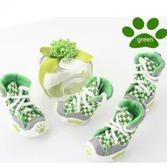 Small Dog Shoes Non-slip Warm - Green - View 1