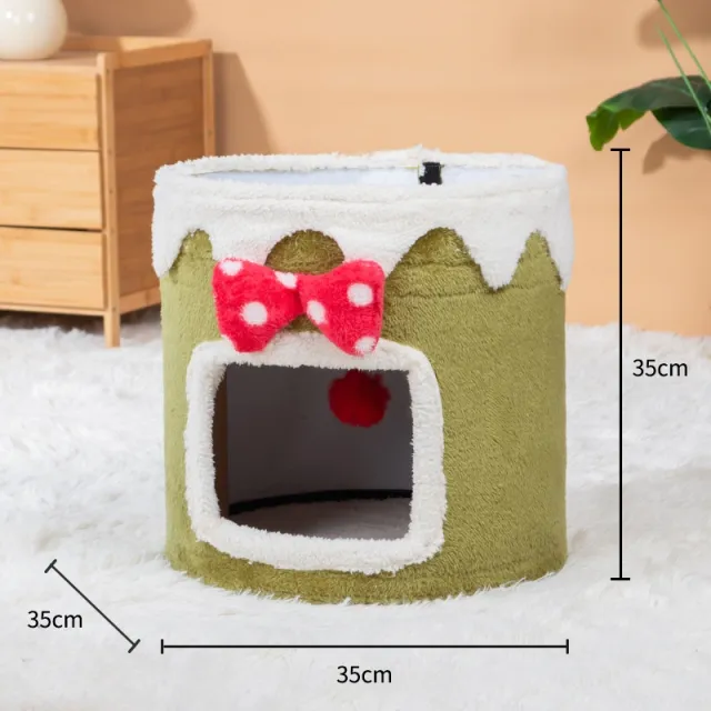 Double Layer Cat Climbing Frame Cat Nest Four Seasons Universal Green - Shop at LoveMi