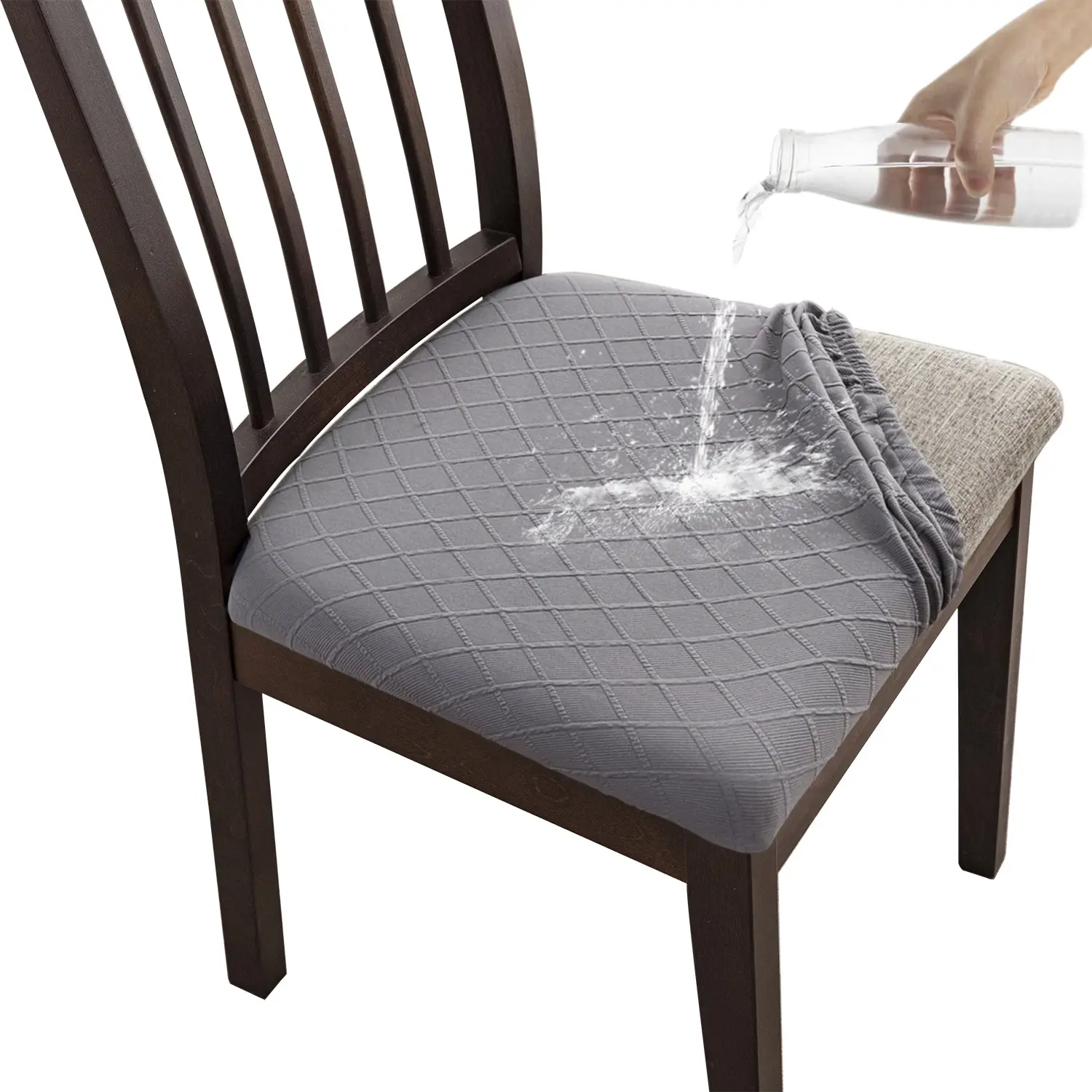 Diamond Jacquard Chair Cushion Cover