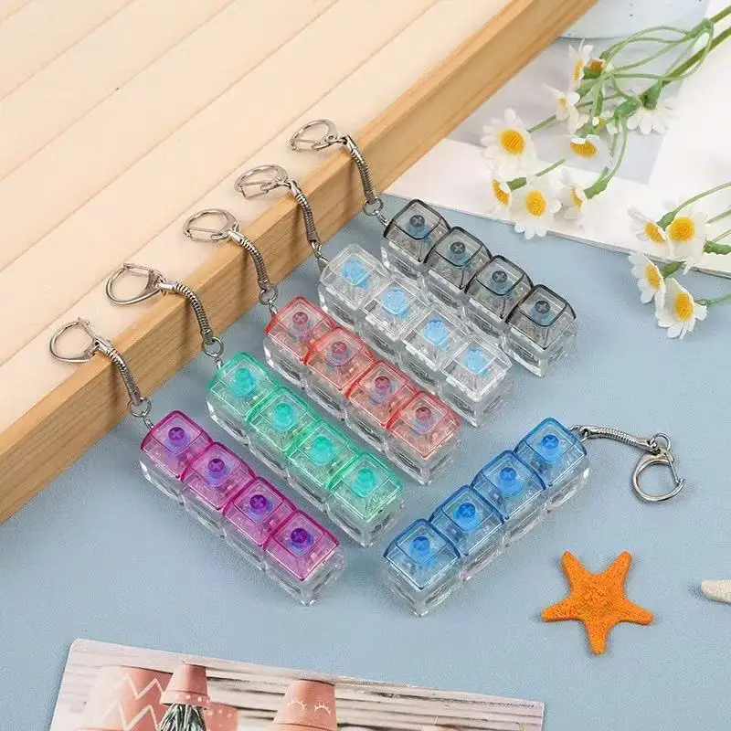 Decompression Mechanical Keyboard with Light Pressing Keychain