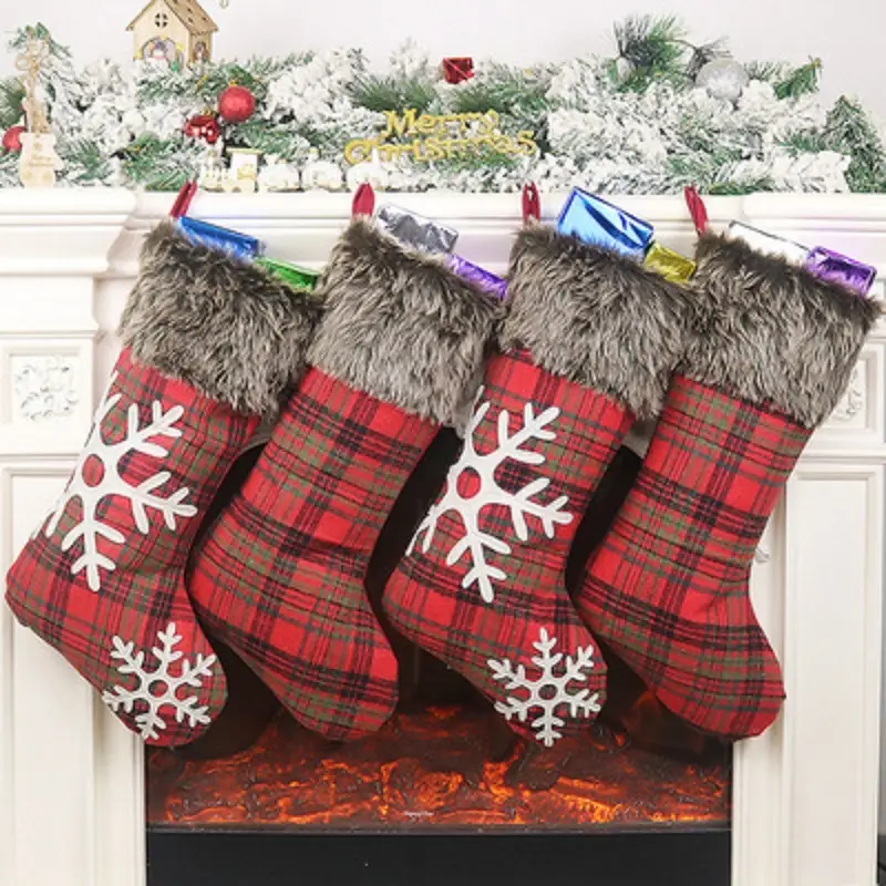 Standard-style Christmas Gift Bags Christmas Ornaments Gauze Plush Stockings