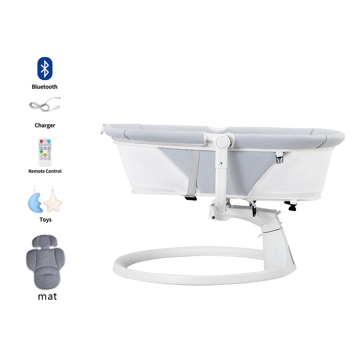 Multifunctional Baby Electric Mini Rocker With Bluetooth