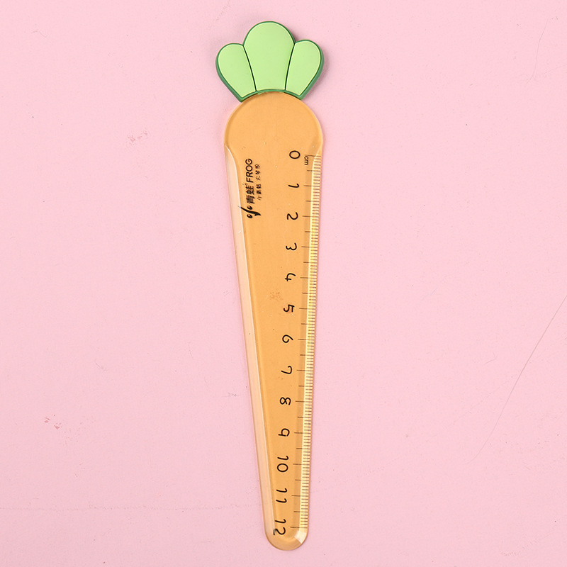 Creative Cartoon Carrot Ruler 12cm Student Stationery Painting Ruler Children's Prizes Gift