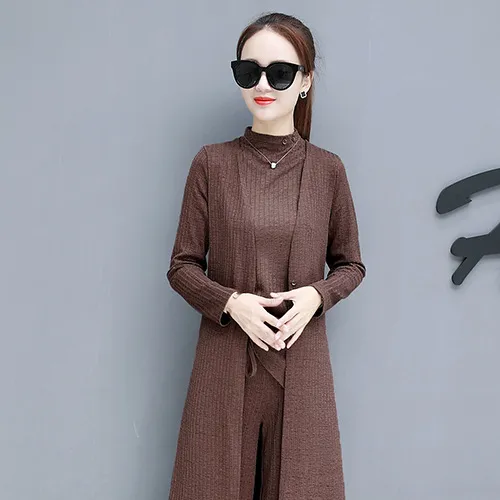 Three piece Set Fall Wear Long Sleeves Brown - Shop at LoveMi