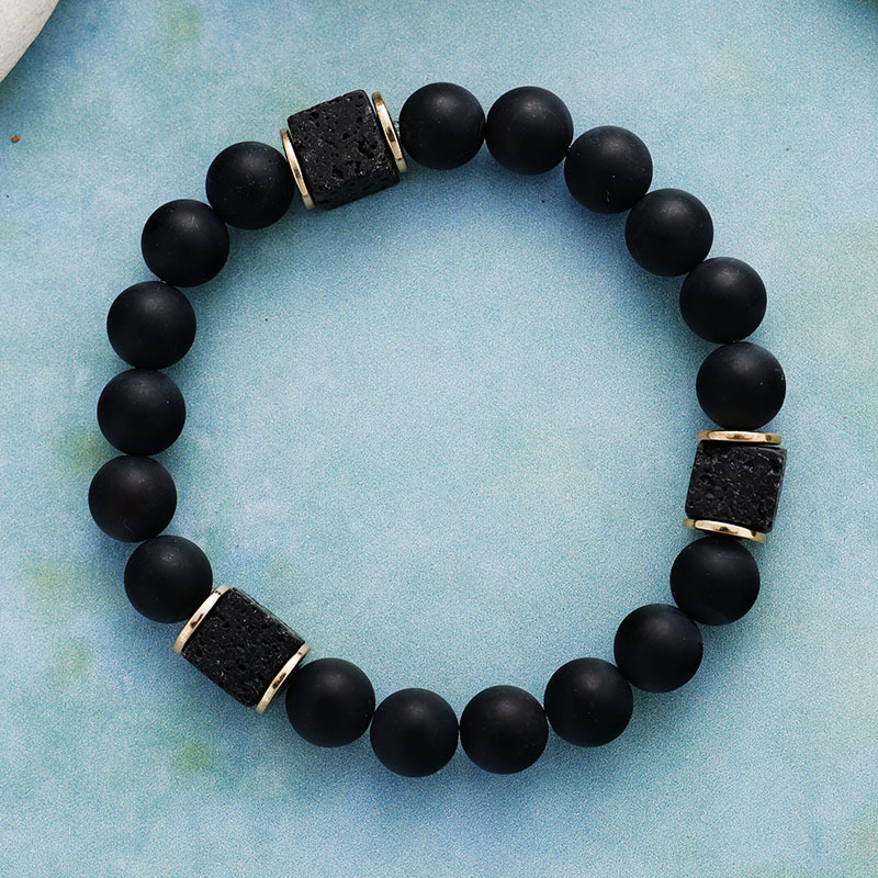 Retro Natural Stone Elastic Handmade Beaded Bracelet