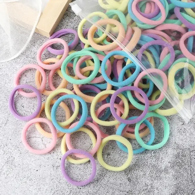 Towel Ring Hair Bands 4cm Solid Color Elastic Hair Rope Female Height Hair Accessory For Ponytail 4Cm Spring Color 50 Bags - Shop at LoveMi