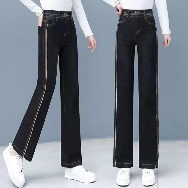 High Waist Wide Leg Pants Women's Jeans Spring, Autumn And Summer Casual Trousers Black - Shop at LoveMi