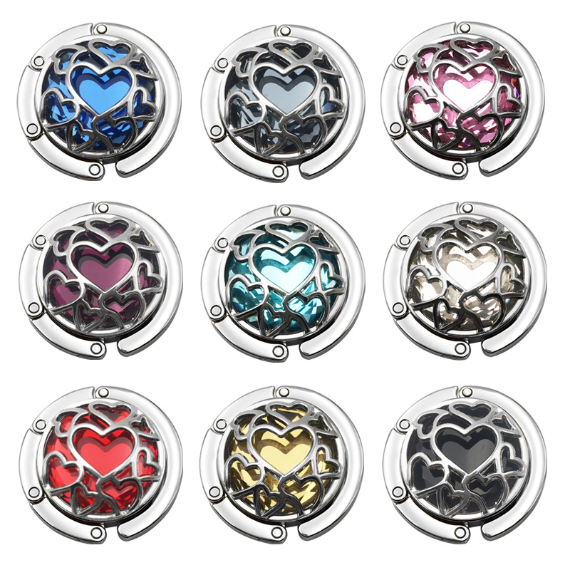 Crystal Heart-shaped Mesh Bag Buckle For The Table