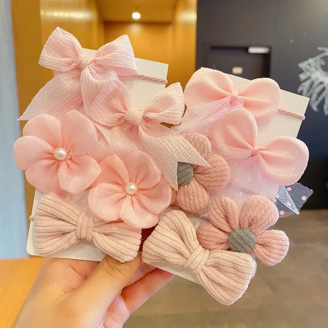 Baby Hair Rope Girls' Fabric Bow 6 Pink Words - Shop at LoveMi