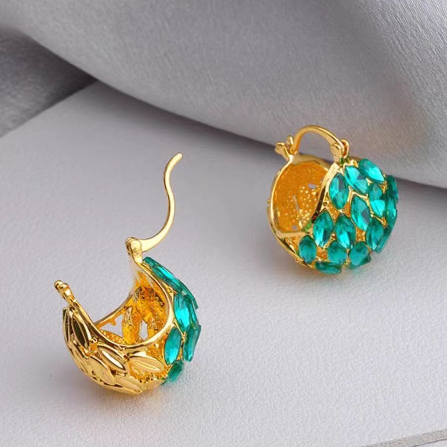 New Trendy Temperament Wild High-grade Light Luxury Zircon Cabas Earrings