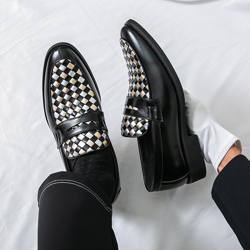 Mens Casual Pointed-toe Leather Shoes