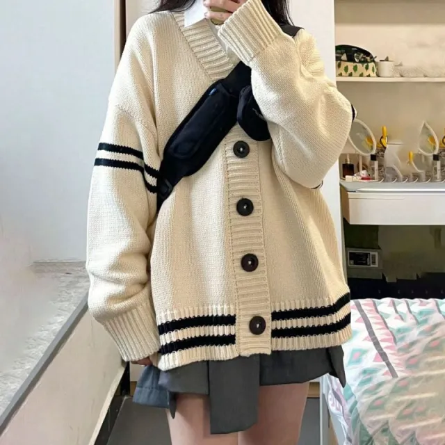 Fashion Mid length Cardigan Sweater For Women Apricot - Shop at LoveMi