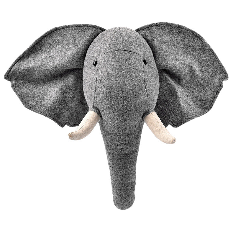 Plush Animal Head Wall Hanging