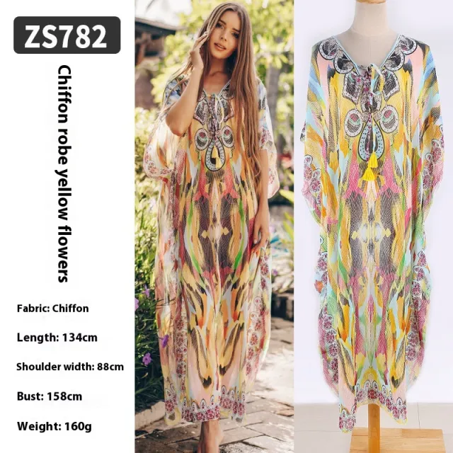 Beach Robe Bikini Swimsuit Blouse Long Dress Zs782 Style - Shop at LoveMi