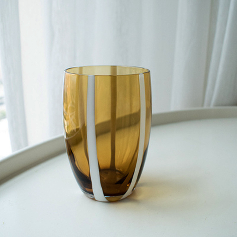 Amber White Stripe Cup