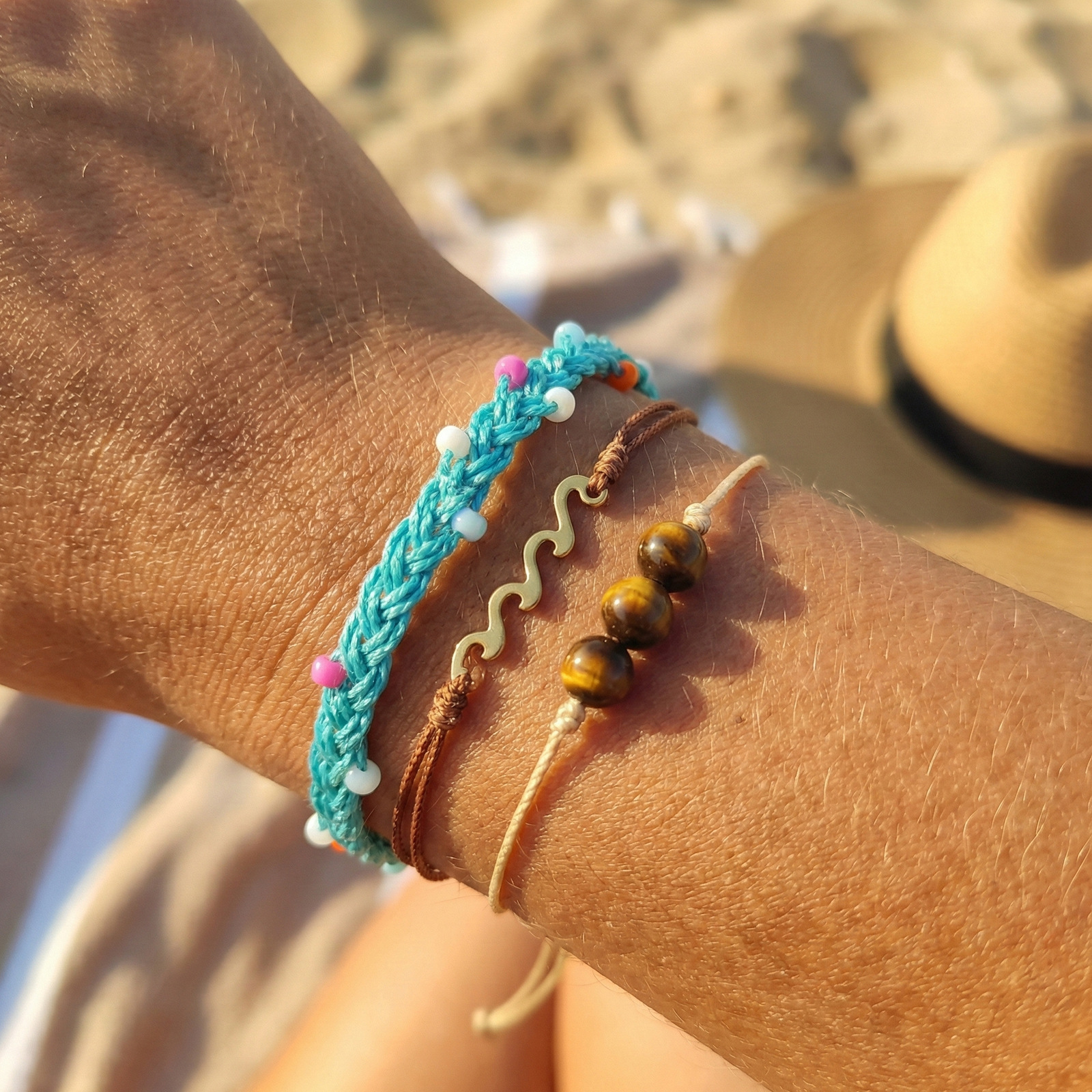 Handwoven Summer Resort-Style Three-Tier Layered Bracelet