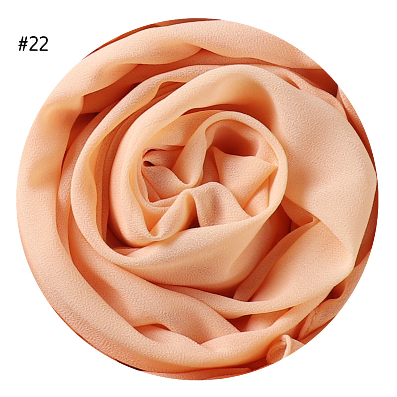 Solid Color Pearl Chiffon Scarf Head Covering Monochrome