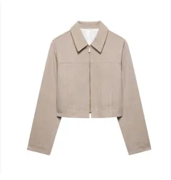 Herringbone Twill Short Coat Straight-leg Pants Fashion Suit - Top-L - View 1