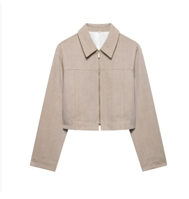 Herringbone Twill Short Coat Straight leg Pants Fashion Suit Top L - Shop at LoveMi