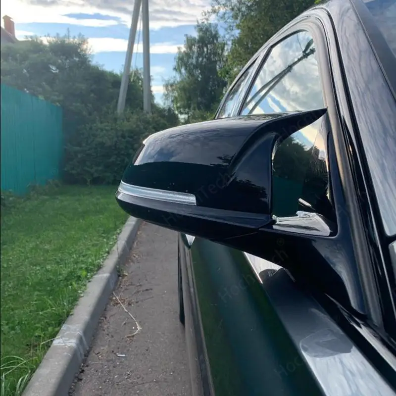 Horn Style Bright Black Rear-view Mirror Shell