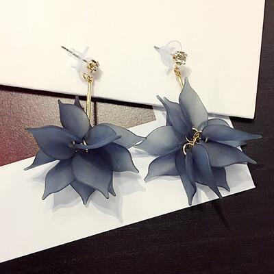 Petal Earrings New Fashion Summer Lotus Eternal Laminate Flower Earrings Women's Long Earrings