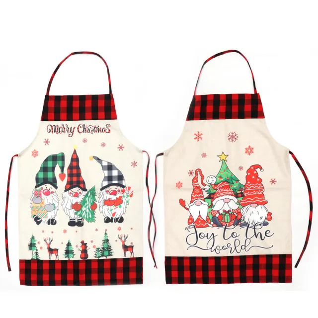 Christmas Supplies Linen Painted Forest Man Faceless Doll Apron 2Pcs Set - Shop at LoveMi